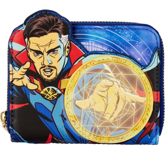 NWT Loungefly Marvel Dr Strange Multiverse Zip Around Wallet - Picture 1 of 9